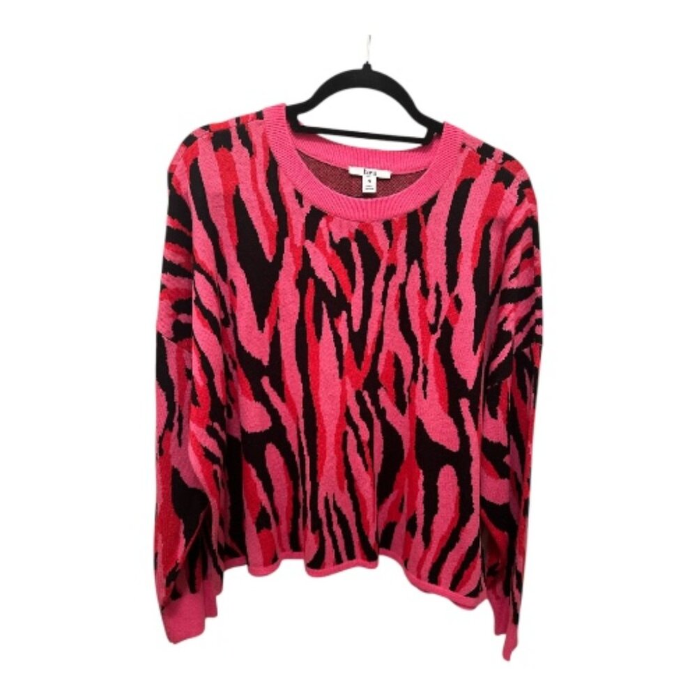 Abstract Pink, Black & Red Zebra Sweater - XL